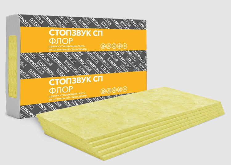 Плита шумопоглощающая Техносонус СтопЗвук БП Флор 1200х600х20 мм, 8 шт. уп